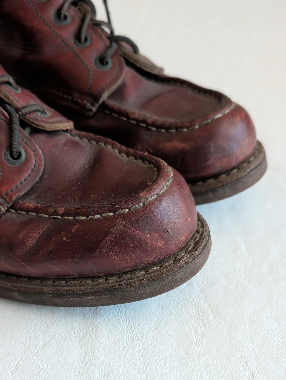 Vintage Red Wing Maroon Leather Lace Up 214 Work Boots 7 D